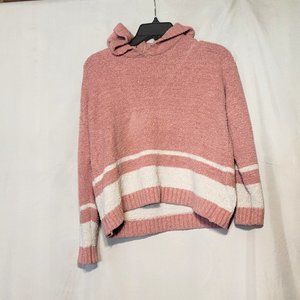 Pink Republic: size Med Pink cropped chenille pullover hoodie